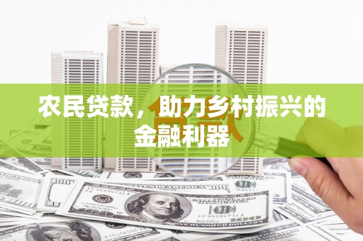延长农民贷款，助力乡村振兴的金融利器