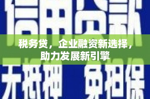 延长税务贷，企业融资新选择，助力发展新引擎