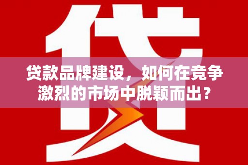 延长贷款品牌建设，如何在竞争激烈的市场中脱颖而出？