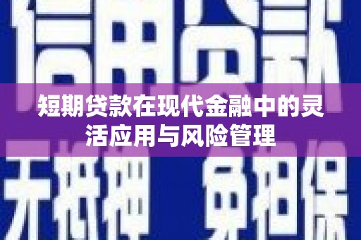 延长短期贷款在现代金融中的灵活应用与风险管理